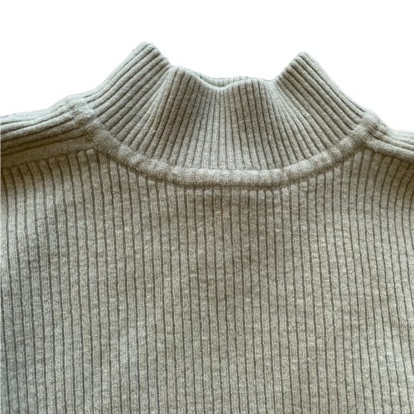 Vintage Wool Blend Ribbed Mock Neck Sweater - Picture 2 of 5